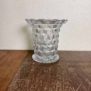 Fostoria American Vintage MCM‎ flared crystal clear glass flower vase
